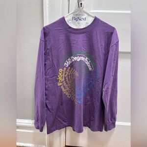 PALACE Purple Logo Crew Neck Long Sleeve Tee